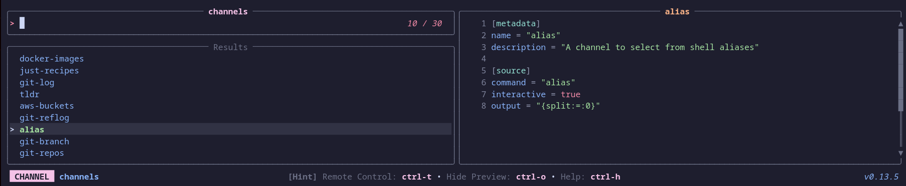tv running the channels channel