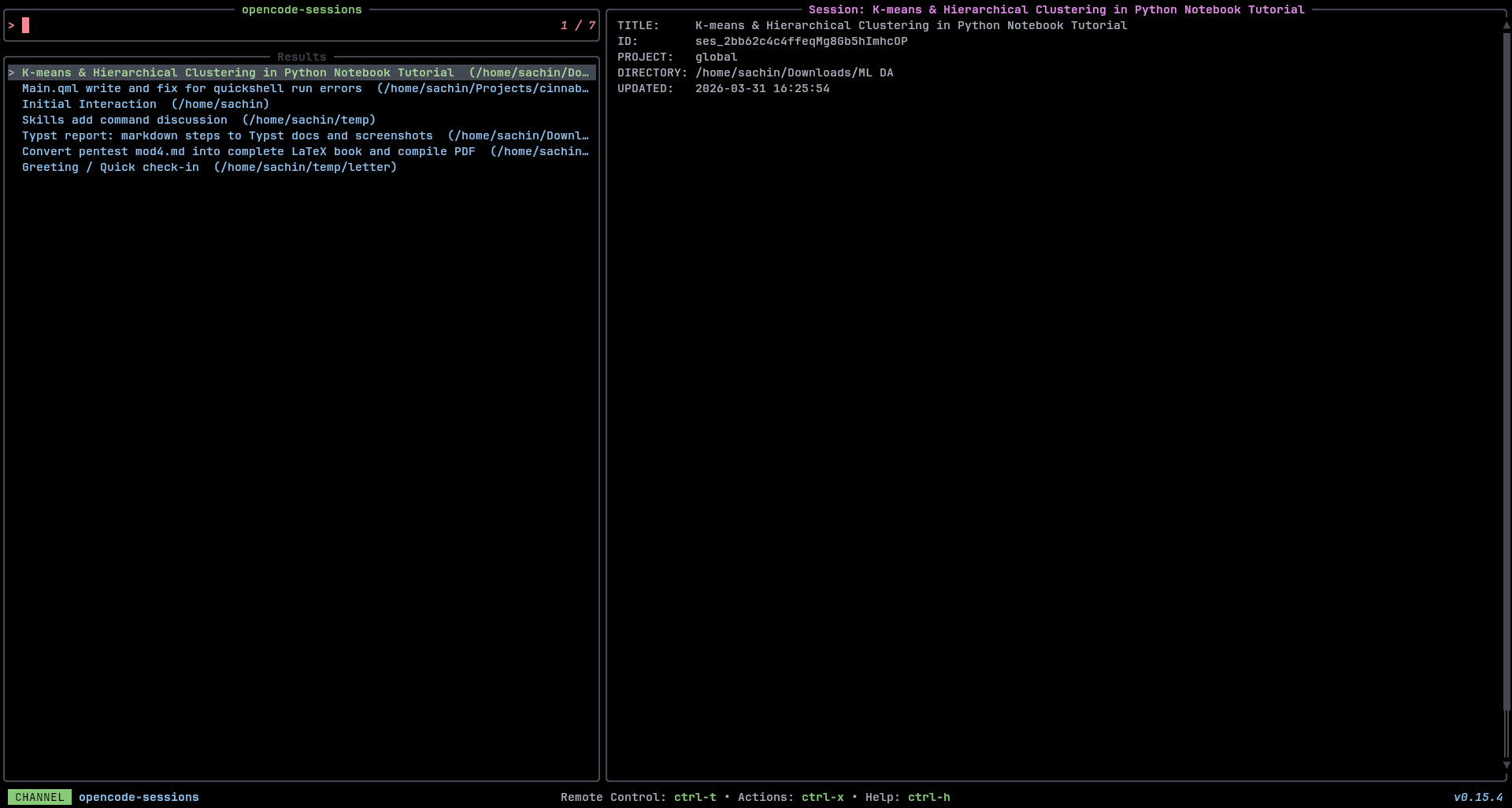 tv running the opencode-sessions channel